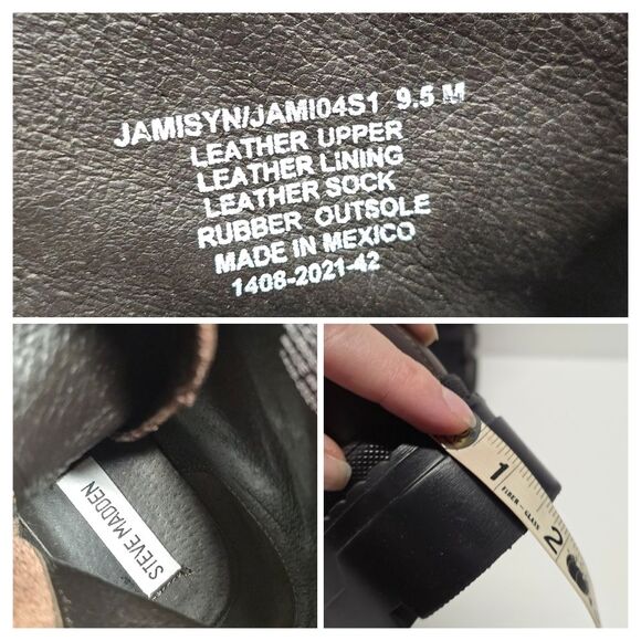 Steve Madden Jamisyn Combat Boots Brown Genuine Leather Women's 9.5 - Picture 6 of 8